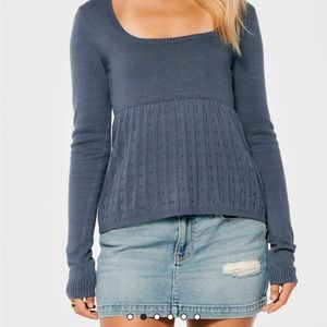 White babydoll sweater from Hollister.